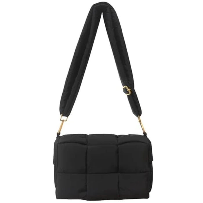 NAARIIAN Shoulder bags for women, Light-weight small puffer purses waterproof, hand-woven puffy bag crossbody handbag(black M) by NAARIIAN - Image 1