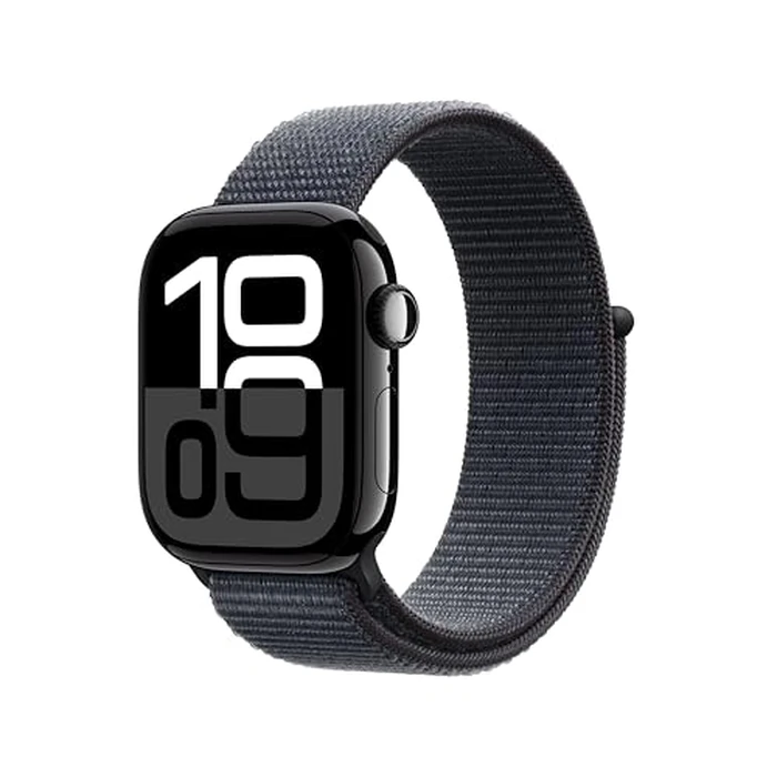 Apple Watch Series 10 [GPS 42mm case] Smartwatch with Jet Black Aluminum Case with Ink Sport Loop. Fitness Tracker, ECG App, Always-On Retina Display, Carbon Neutral by Apple - Used - Like New condition - US$260.06