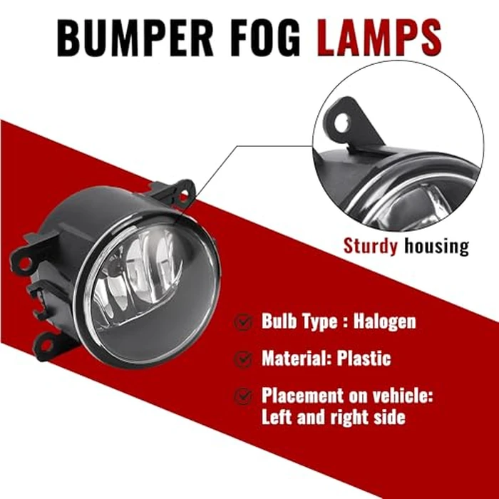 HECASA 2pc Fog Light Compatible with 2005-2024 Ford Focus C-Max Explorer Fiesta Freestyle Fusion Mustang Ranger Taurus X Connect Utility Lincoln Navigator Replacement for FO2592217 Fog Lamp Clear Lens by HECASA - Image 3