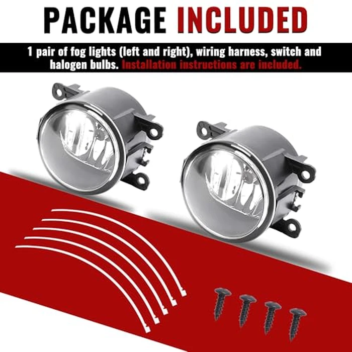 HECASA 2pc Fog Light Compatible with 2005-2024 Ford Focus C-Max Explorer Fiesta Freestyle Fusion Mustang Ranger Taurus X Connect Utility Lincoln Navigator Replacement for FO2592217 Fog Lamp Clear Lens by HECASA - Image 7