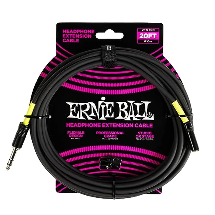 Ernie Ball Headphone Extension Cable 1/4 to 3.5mm 20ft - Black by Ernie Ball - Used - Like New condition - US$29.99