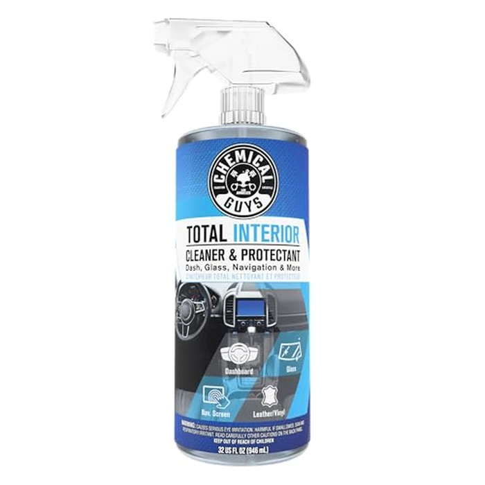 Chemical Guys Total Interior Cleaner & Protectant - Chemical Guys Interior Cleaner, Cleans & Protects Leather, Vinyl, Plastic, Rubber, Glass with a Streak-Free Finish - Cars, Trucks, SUVs, RVs, 32 oz by Chemical Guys - Used - Like New condition - US$22.02