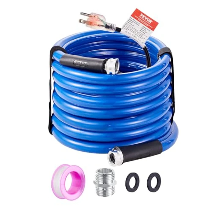 VEVOR 25ft Heated Water Hose for RV, Heated Drinking Water Hose Antifreeze to -45 degreesF, Automatic Self-regulating, 5/8" I.D. with 3/4" GHT Adapter, Lead and BPA Free by VEVOR - Image 9