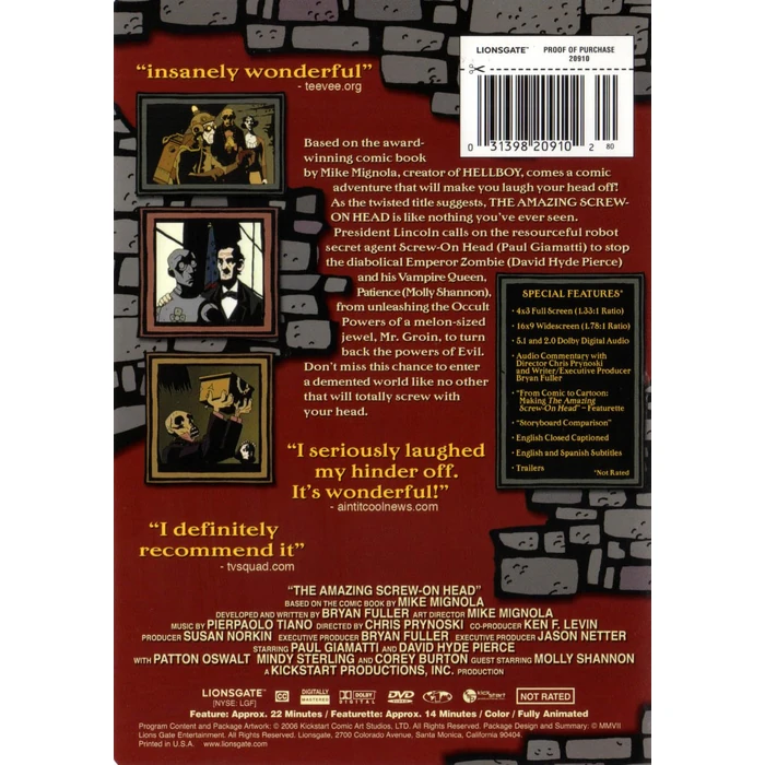 The Amazing Screw-on Head by Lionsgate - Used - Acceptable condition - US$26.94