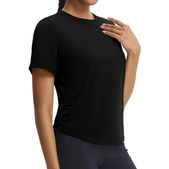 baleaf Women's Short Sleeve Yoga Shirts Soft UPF 50+ Workout Tops Sun Protection Athletic T-Shirts Black L by baleaf - Used - Like New condition - US$13.87
