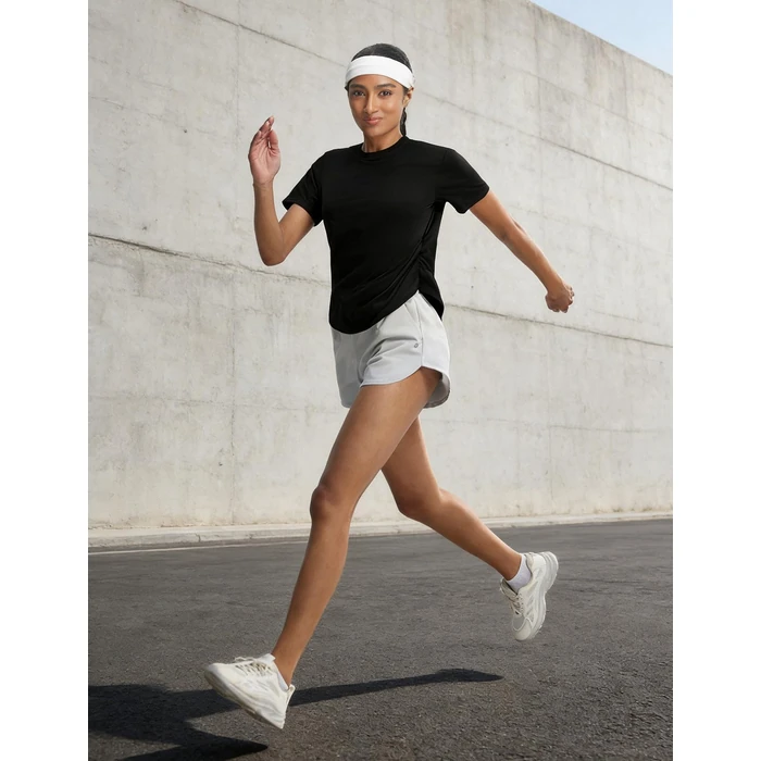 baleaf Women's Short Sleeve Yoga Shirts Soft UPF 50+ Workout Tops Sun Protection Athletic T-Shirts Black L by baleaf - Image 3