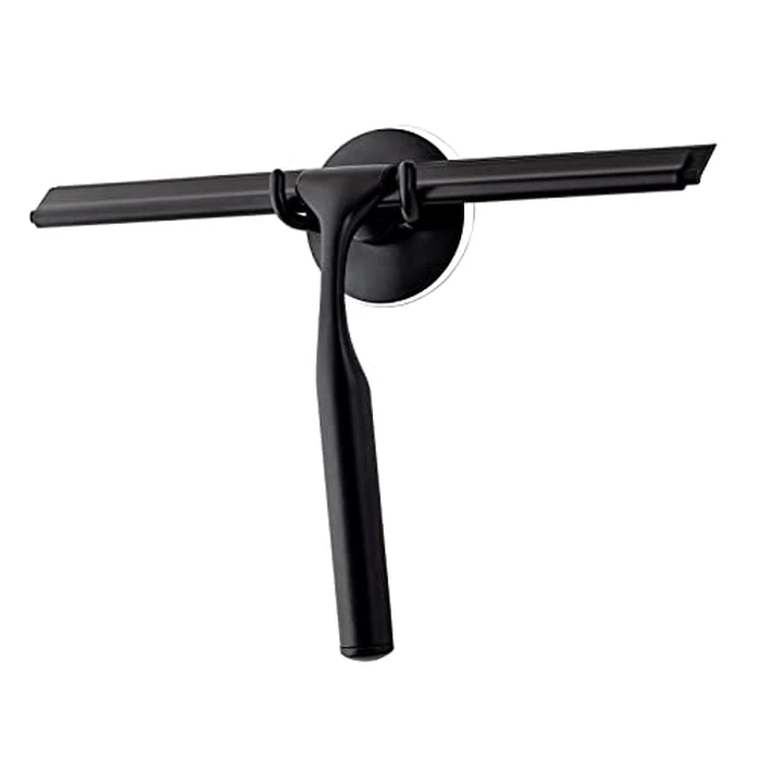 Ettori Shower Squeegee for Glass Doors, Squeegee for Shower Door, Window and Car Glass, Mirrors - All-Purpose Stainless Steel Squeegee, 10 Inches and Black by Ettori - Used - Acceptable condition - CA$12.91
