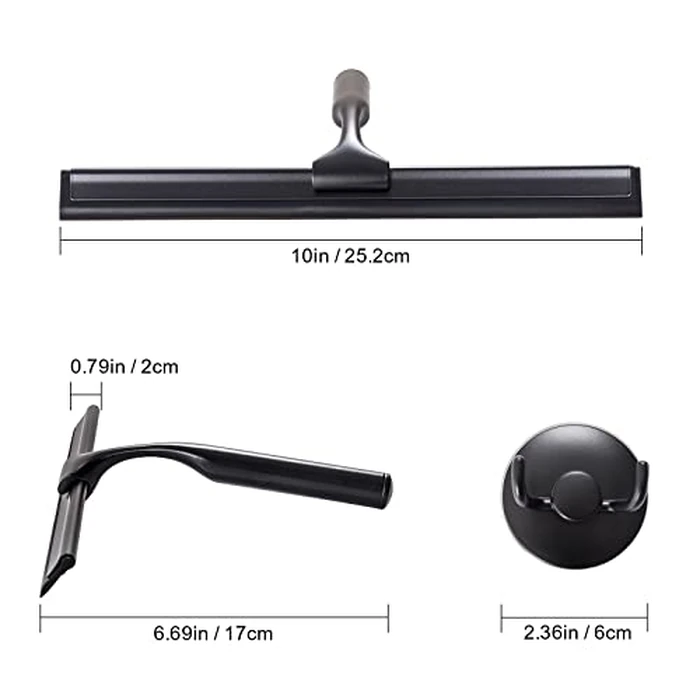 Ettori Shower Squeegee for Glass Doors, Squeegee for Shower Door, Window and Car Glass, Mirrors - All-Purpose Stainless Steel Squeegee, 10 Inches and Black by Ettori - Image 8