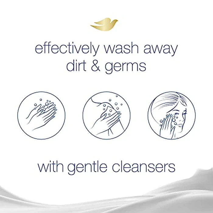 Dove Beauty Bar More Moisturizing Than Bar Soap for Softer Skin, Fragrance-Free, Hypoallergenic, Sensitive Skin with Gentle Cleanser 3.75 oz 14 Bars by Dove - Image 4