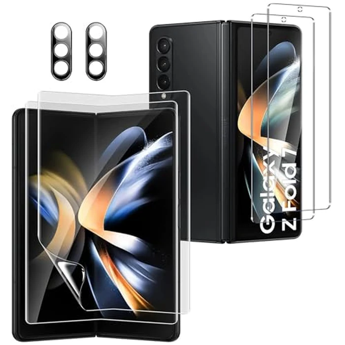 2 Tempered Glass Front Small Screen Protector for Samsung Galaxy Z Fold 7 + 2 Inner Soft Foldable TPU Film shields+ 2 Camera Lens Protector [Scratch Resistant] [Bubble Free] [Case Friendly] [HD] by CYCFAIML - Used - Like New condition - US$7.83