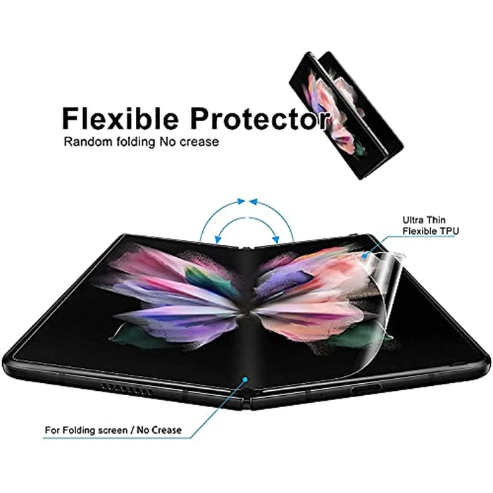 2 Tempered Glass Front Small Screen Protector for Samsung Galaxy Z Fold 7 + 2 Inner Soft Foldable TPU Film shields+ 2 Camera Lens Protector [Scratch Resistant] [Bubble Free] [Case Friendly] [HD] by CYCFAIML - Image 3