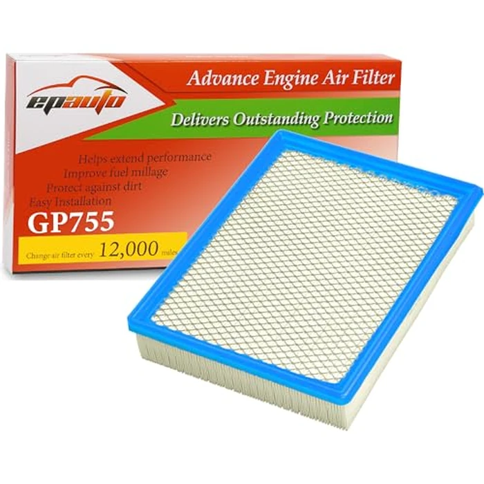 EPAuto GP755 (CA8755A) Engine Air Filter, Replacement for Chevy Silverado, Suburban, Tahoe, Avalanche, GMC Sierra, Yukon, Cadillac Escalade - Fits V8 5.3L/6.0L/6.2L Engines (1999-2020) by EPAUTO - Used - Good condition - CA$15.06