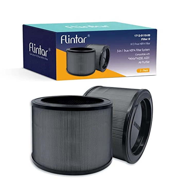 Flintar Replacement Filter O, Compatible with Winix A230 and A231 Air Purifier, Part#1712-0110-00, 3-in-1 H13 Grade Filtration + Activated Carbon Filter, 2-Pack by Flintar - Used - Like New condition