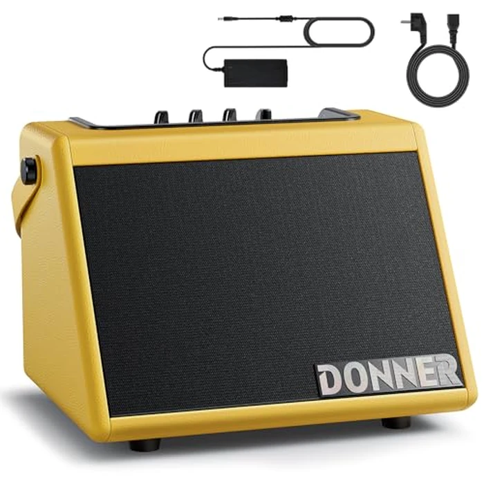 Donner Electric Drum Speaker 20W, Wireless Small Amp for Electronic Drum Sets & Keyboards, DDA-20 Portable for Home Practice & Outdoor Performance (Yellow) by Donner - Used - Very Good condition