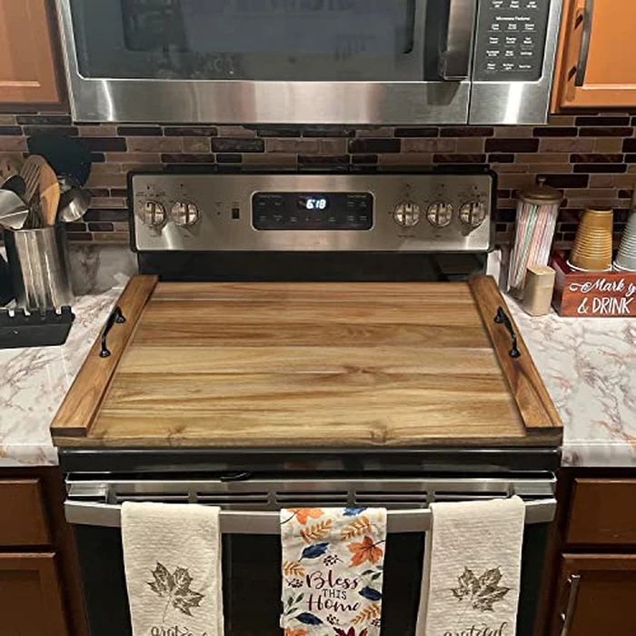 GASHELL Noodle Board Stove Cover with Handles for Electric, Gas Stove Top (Acacia Wood) by Gashell - Image 3