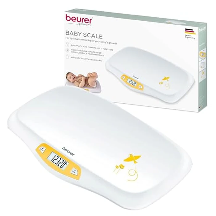Beurer BY80 Digital Baby Scale, Infant Scale for Weighing in Pounds, Ounces, or Kilograms up to 44 lbs, Newborn Baby Scale with Hold Function, Pet Scale for Cats and Dogs by Beurer - Used - Acceptable condition