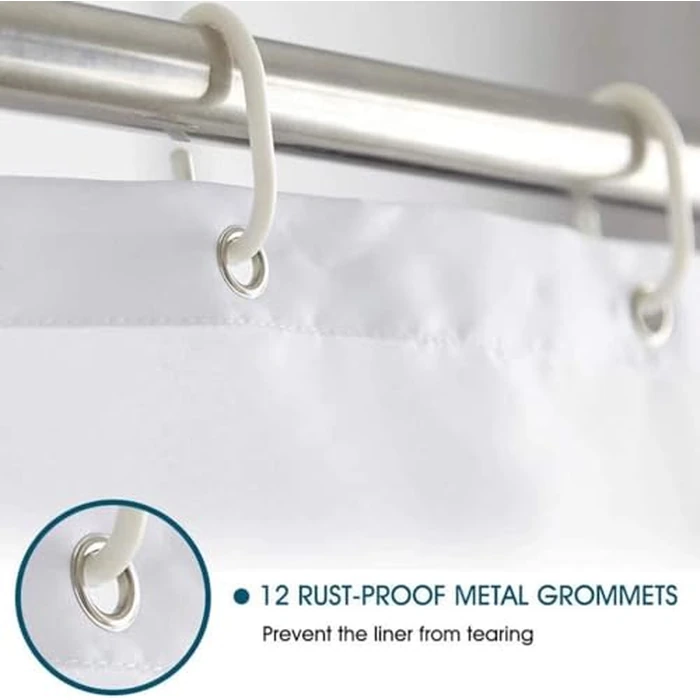 Chrainy 4Pcs Summer Beach Shower Curtain Sets Sea Bathroom Set Decor with Non-Slip Rugs Bath U-Shaped Mat Toilet Lid Cover Waterproof Bathroom Curtain Shower Set with 12 Hooks by Chrainy - Image 7