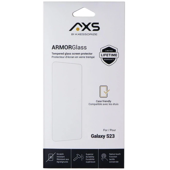 Axessorize ARMORGlass Tempered Glass Screen Protector for Galaxy S23 - Clear by Axessorize - Refurbished - Brand New condition - US$9.95
