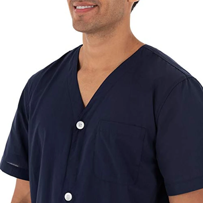 Fruit of the Loom Men's Broadcloth Short Sleeve Pajama Set, Midnight Blue, 3X by Fruit of the Loom - Image 2