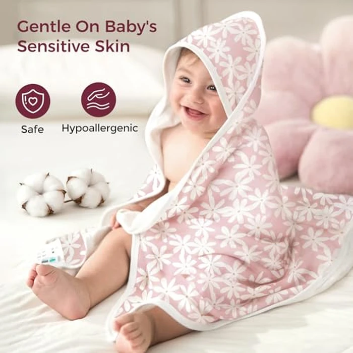 Momcozy Baby Towel with Hooded - Ultra Soft & Absorbent Large Bath Towel Set for Comfort & Gentle on Baby's Skin - Shower Gift & Bath Essential & Baby Registry Search for Newborn,Infant,Toddler,Kids by Momcozy - Image 3