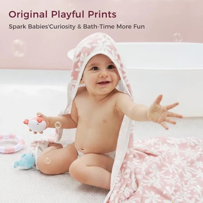 Momcozy Baby Towel with Hooded - Ultra Soft & Absorbent Large Bath Towel Set for Comfort & Gentle on Baby's Skin - Shower Gift & Bath Essential & Baby Registry Search for Newborn,Infant,Toddler,Kids by Momcozy - Image 5