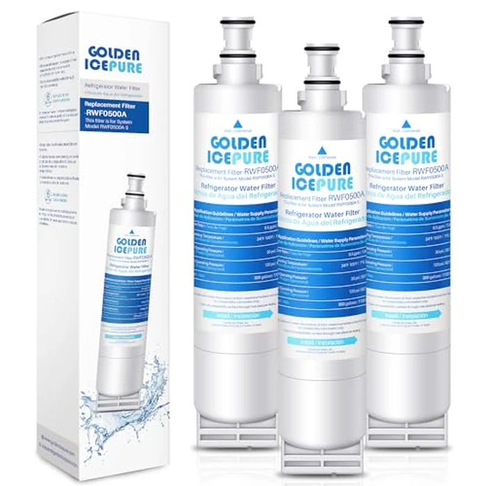 GOLDEN ICEPURE 4396508 Refrigerator Water Filter Replacement for EveryDrop Filter 5, EDR5RXD1, 4392857, 4396510, Clch100, 46-9010, NLC240V, 8212491, WF285 3PACK by GOLDEN ICEPURE - Used - Like New condition - CA$17.86