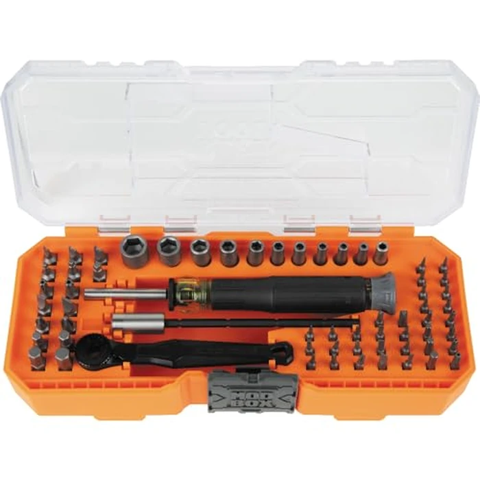 Klein Tools 32787 64-Piece Micro-Ratchet Bit Precision Driver Set with Modular Case, Magnetic, Precision, Standard Bits and Nut Drivers by KLEIN TOOLS - Image 1