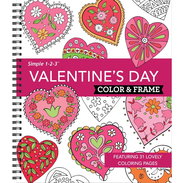 Color & Frame - Valentine’s Day (Coloring Book) by New Seasons - Used - Very Good condition