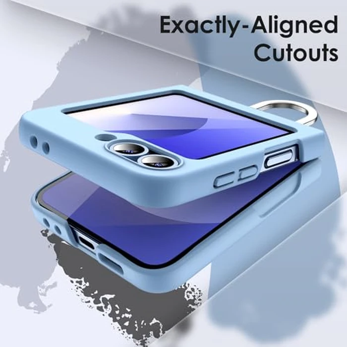 JETech Case ONLY for Galaxy Z Flip7FE 2025 / Z Flip 6 2024 with Ring, Hard PC Slim Shockproof Anti-Scratch Protective Phone Cover (Blue) by JETech - Image 5