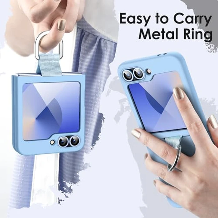 JETech Case ONLY for Galaxy Z Flip7FE 2025 / Z Flip 6 2024 with Ring, Hard PC Slim Shockproof Anti-Scratch Protective Phone Cover (Blue) by JETech - Image 7