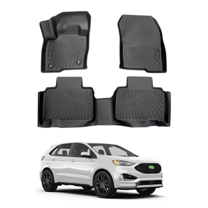 Cacartist Floor Mats Custom Fit for Ford Edge 2015-2023 2024 2025 for Edge Accessories TPE 3D All Weather Floor Liners 1st & 2nd Row Heavy Duty Waterproof Durable by Cacartist - Used - Very Good condition - CA$70.59