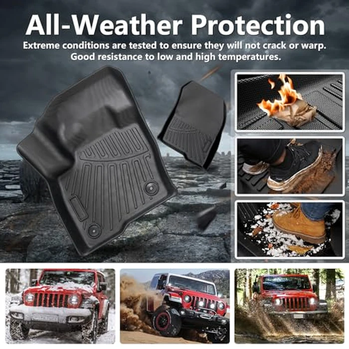 Cacartist Floor Mats Custom Fit for Ford Edge 2015-2023 2024 2025 for Edge Accessories TPE 3D All Weather Floor Liners 1st & 2nd Row Heavy Duty Waterproof Durable by Cacartist - Image 7