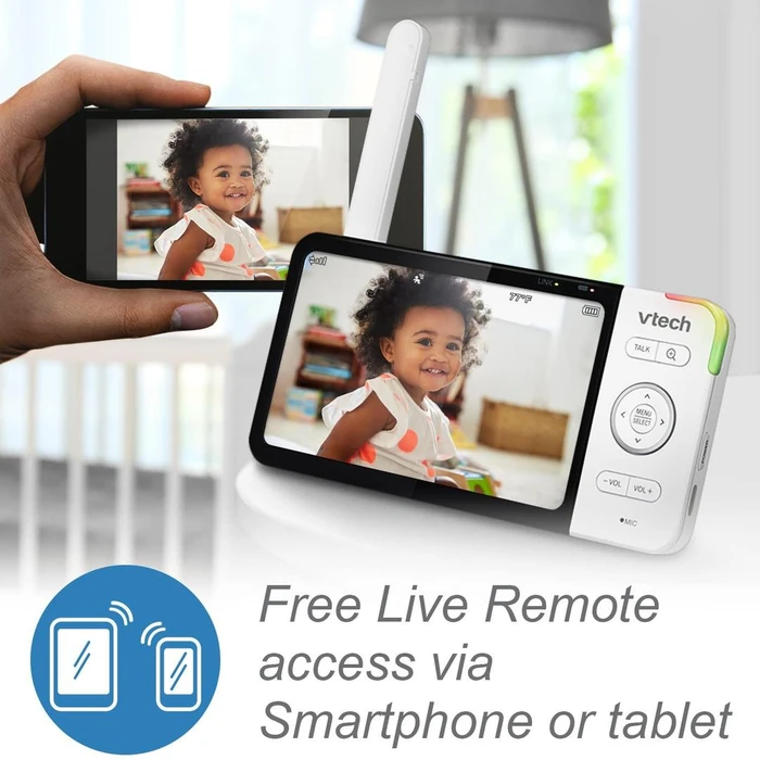 Vtech 5" Inch Smart Wi-Fi Monitor Pan and Tilt Monitor RM5764HD - White by Vtech - Image 2