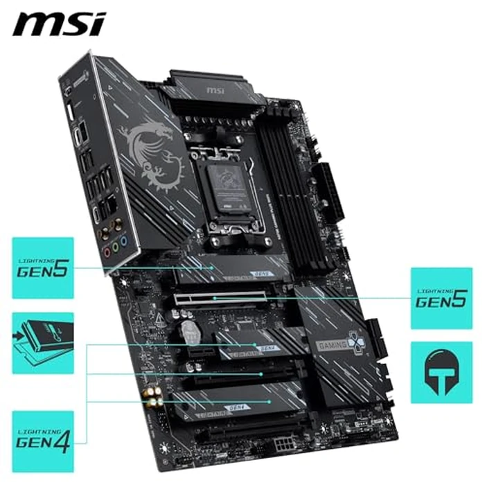 MSI X870E Gaming Plus WiFi Motherboard, ATX - Supports AMD Ryzen 9000/8000 / 7000 Processors, AM5-60A SPS VRM, DDR5 Memory Boost 8200+ MT/s (OC), PCIe 5.0 x16 & 4.0 x4, M.2 Gen5, Wi-Fi 7, 5G LAN by MSI - Image 5