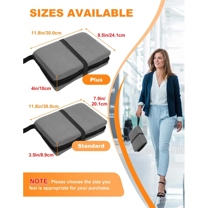 FASTMOMENT Airplane Seat Cushion Portable Travel Cushion for Comfort Foldable Stadium Pad with Breathable Fabric Seat Pad Perfect for Long Flights, Office, Camping, Bleacher (15.7'', Grey) by FASTMOMENT - Image 3