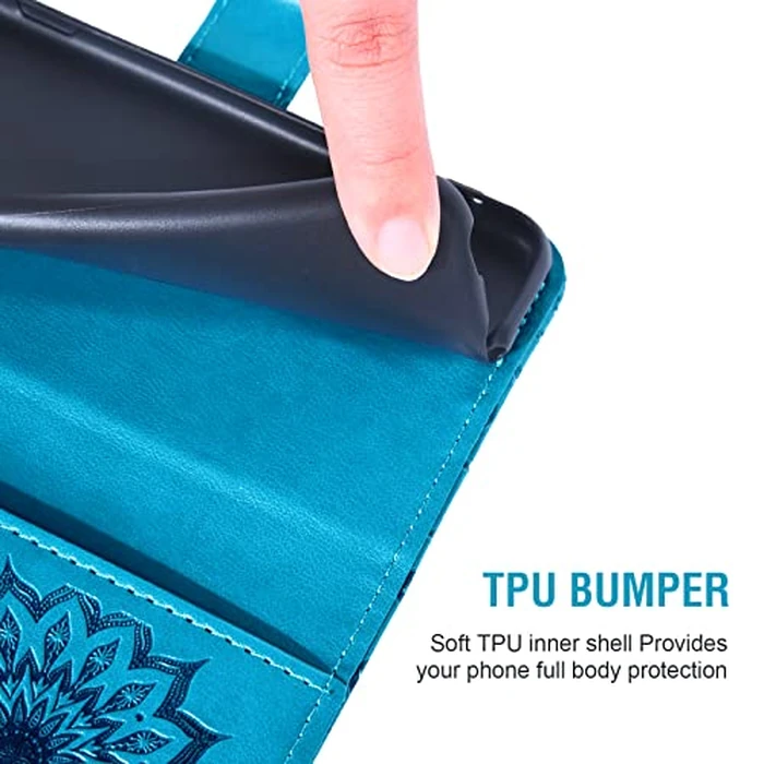 Asuwish Phone Case for Huawei P30 Wallet Cases with Tempered Glass Screen Protector and Sunflower Leather Slim Flip Cover Card Holder Stand Cell Accessories Hawaii P 30 ELE-L29 Women Men Blue by Asuwish - Image 6