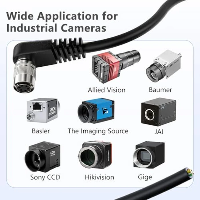 Alvin's Cables HR10A-7P-6S Hirose 6 Pin Female to Open End Power I/O Cable for Sony CCD, Basler, Keyence, Cognex, Baumer, Hikvision Industrial Camera, High Flex Shielded A-Type 9.84ft/3m by Alvin's Cables - Image 5