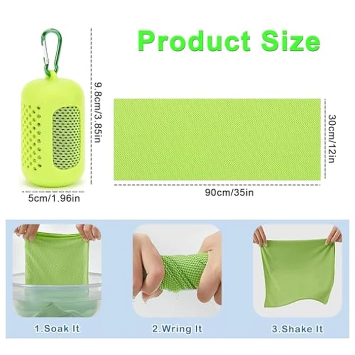 AEIMIAIDE 5 Pack Cooling Towel, Ice Towel,with Portable Towel Silicone Bag, Breathable Sweat Absorbent Cool Towel for Fitness, Running, Hiking and Other Outdoor Sports by AEIMIAIDE - Image 2