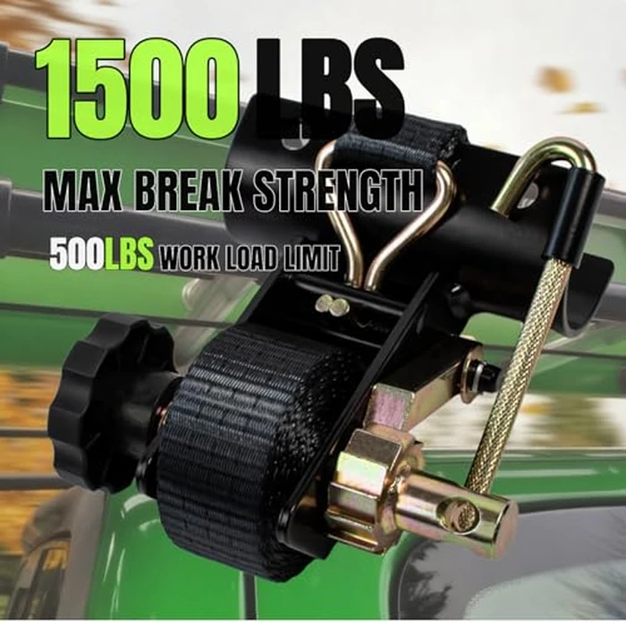 UMIRO 4-Pack Ladder Rack Ratchet Straps with J-Hook, 2" Black Round Tube Mount, 1.5" Wide x 7.5' Long Black Retractable Ratchet Tie Down Strap Roof Rack, 500 lbs Load Cargo Buckle Rack Lock Strap by UMIRO - Image 2