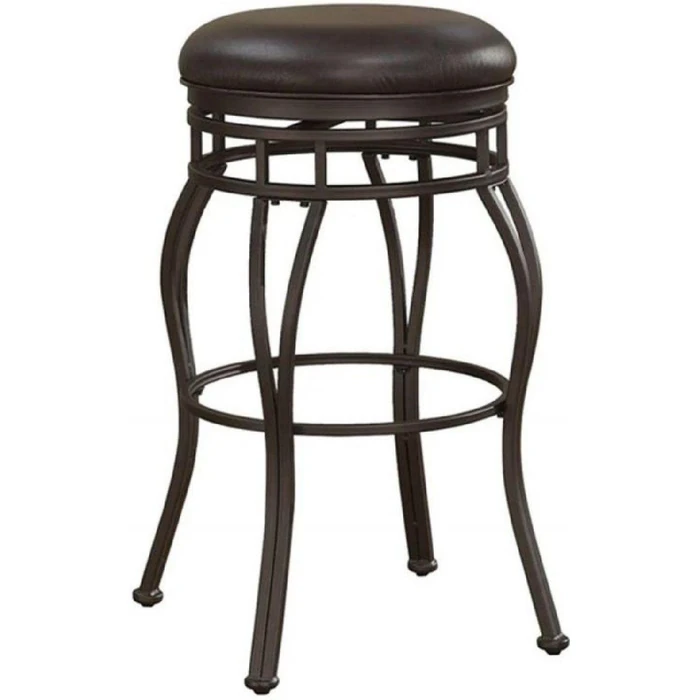 American Woodcrafters Metal Frame Backless Bar Stool (B1-102-34L) - Brown by American Woodcrafters - Image 1