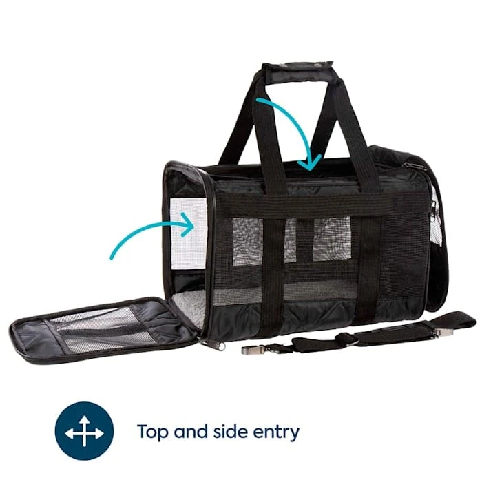 Sherpa Deluxe Guaranteed On Board Soft Sided Dog & Cat Carrier, Black, Medium by Sherpa - Image 3
