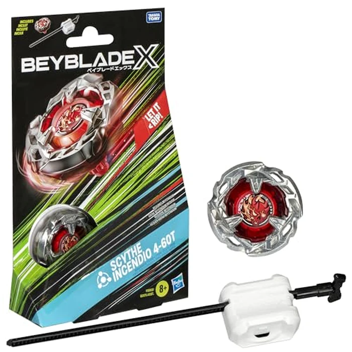 Beyblade X Scythe Incendio 4-60T Starter Pack Set with Balance Type Right-Spinning Top and Launcher; Battling Top Toys for 8 Year Old Boys and Girls by Beyblade - Used - Like New condition - US$10.24