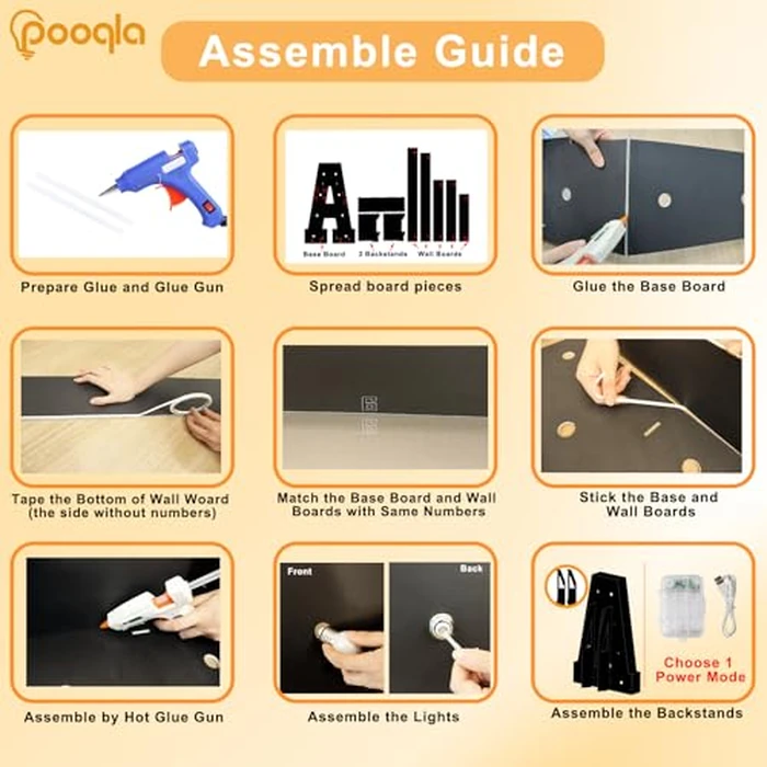 Pooqla 3FT Marquee Light Up Letters, Black LED Party Decor Large Marquee Letters 3 Feet Tall, Giant Mosaic Letter for Birthday Graduation Anniversary Wedding Decoration, Letter J by Pooqla - Image 5