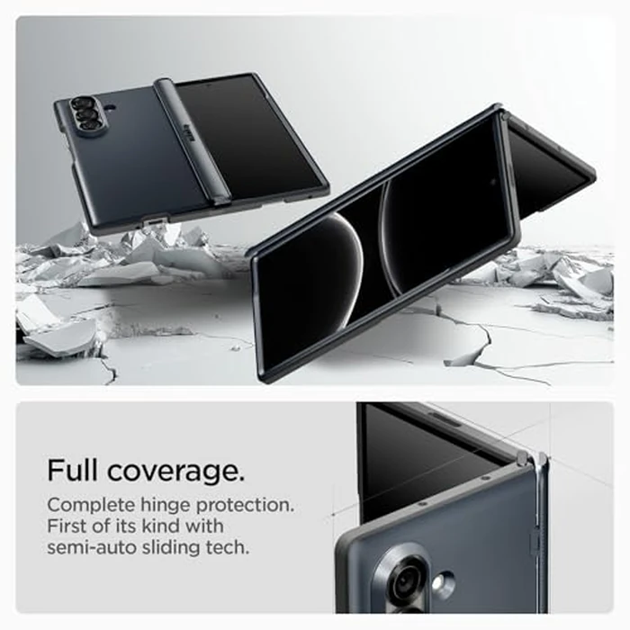 Spigen for Galaxy Z Fold 7 Case, Slim Armor Pro MagFit [Hinge Protection] [Fast Wireless Charging/Magnet for Galaxy] - Metal Slate by Spigen - Image 3