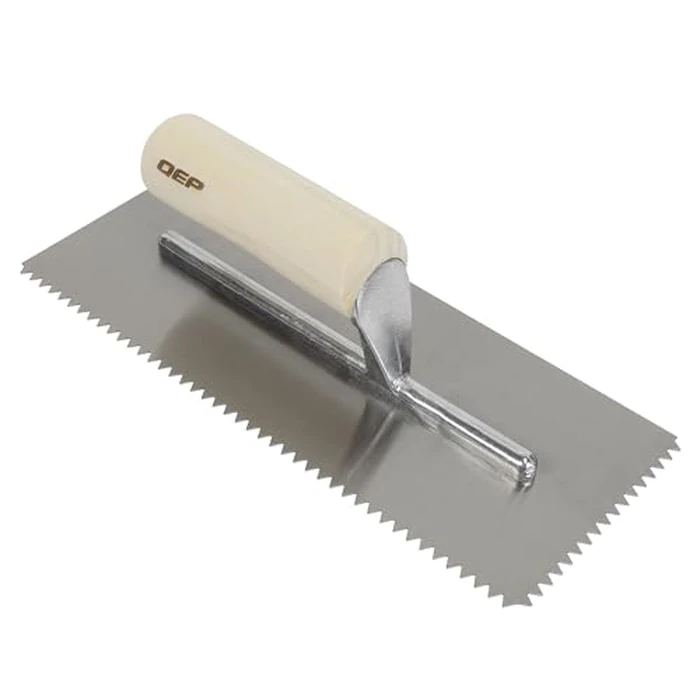 QEP 49716 V-Notch Carbon Steel Trowel with Wood Handle, 1/4" x 3/16" by QEP - Used - Very Good condition - CA$11.12