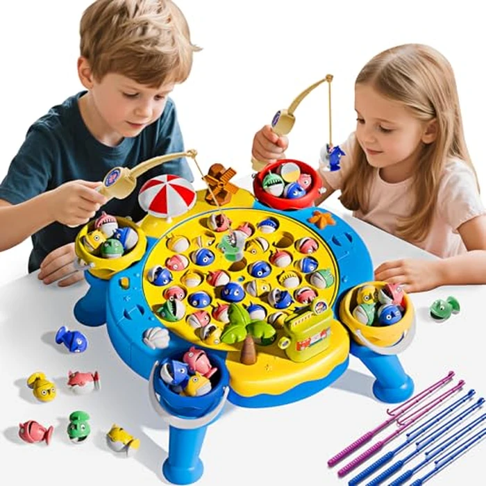 ORANGE OCEAN 70 PCS Magnetic Fishing Game Toddlers 3-5, Board Games for Kids 4-6, Fishing Toys with 360 degrees Rotation & Sound, for Boys Girl by ORANGE OCEAN - Image 8