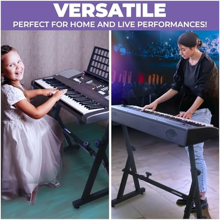 Liquid Stands Piano Keyboard Stand - Z Style Adjustable and Portable Heavy Duty Music Stand for Kids and Adults -Fits 54-88 Key Electric Pianos - Sturdy Musical Keyboard Stand (Black) by Liquid Stands - Image 6