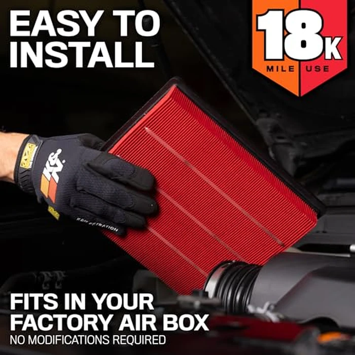 K&N Engine Air Filter: Long Life 18,000 Mile Replacement Air Filter: Compatible with 2019 Chevy/GMC Truck (Silverado 1500, Sierra 1500), KNA-5083 by K&N - Image 4