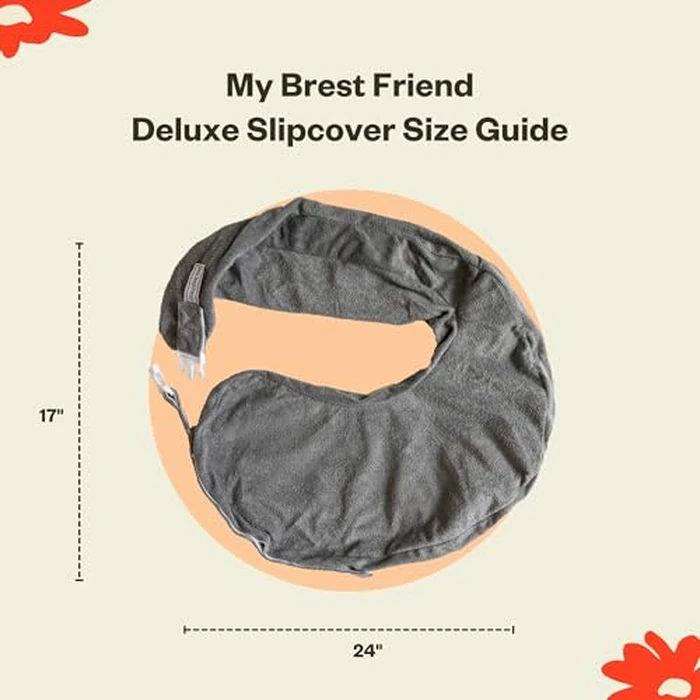 My Brest Friend Deluxe Nursing Pillow Cover - Slipcovers for Baby - Adjustable Fit, Easy Care, Durable - Original Nursing Pillow Not Included, Dark Grey by My Brest Friend - Image 5