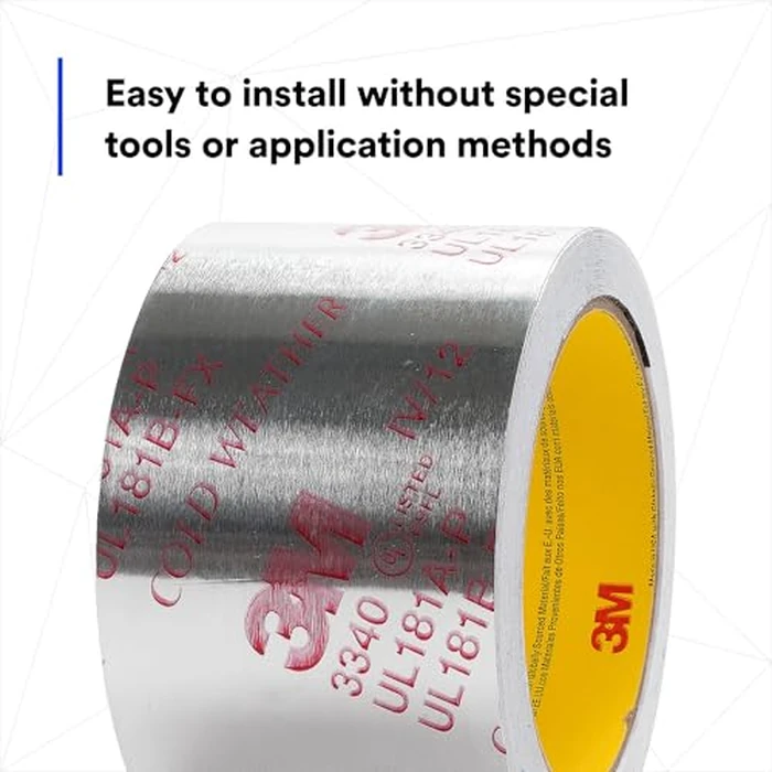 3M Aluminum Foil Tape 3340, 2.5" x 50 yd, 4.0 mil, Silver, HVAC, Sealing and Patching Hot and Cold Air Ducts, Fiberglass Duct Board, Insulation, Metal Repair by 3M - Image 5